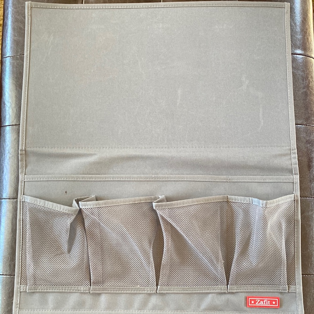 Gray Dorm Bed Side Compartment Organizer